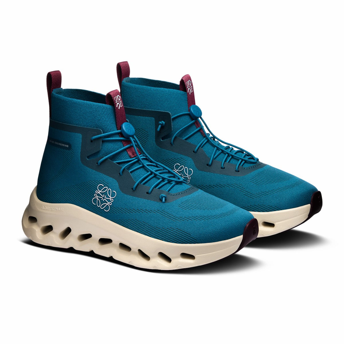 Women's Cloudtilt Hi LOEWE - Teal/Oatmeal/Burgundy | On United States
