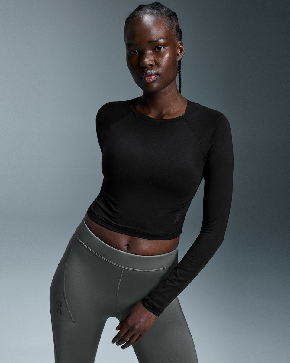 Women's Studio Long-T Crop - Black | On United States