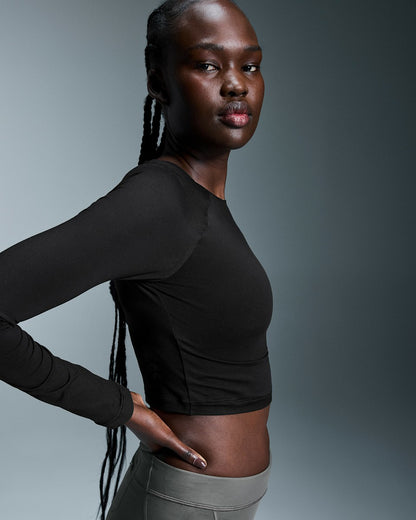 Women's Studio Long-T Crop - Black | On United States