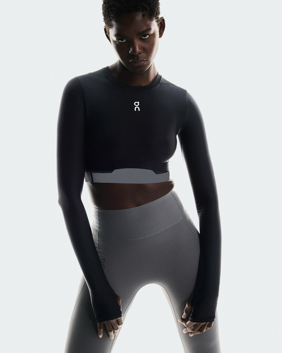 Women's Train Long Sleeve Crop - Black | On United States