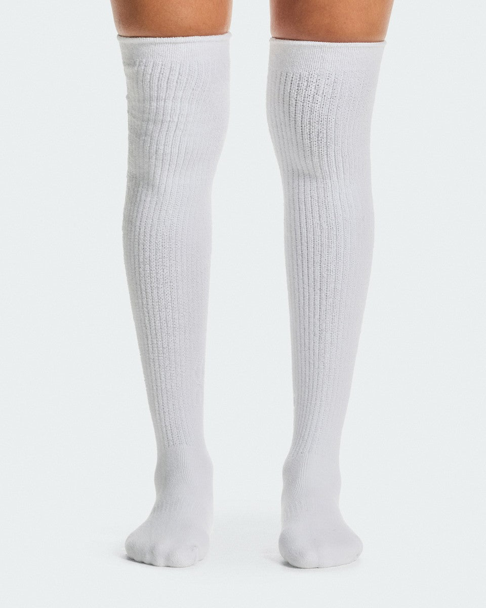 Terry Sock Knee High - White | On United States
