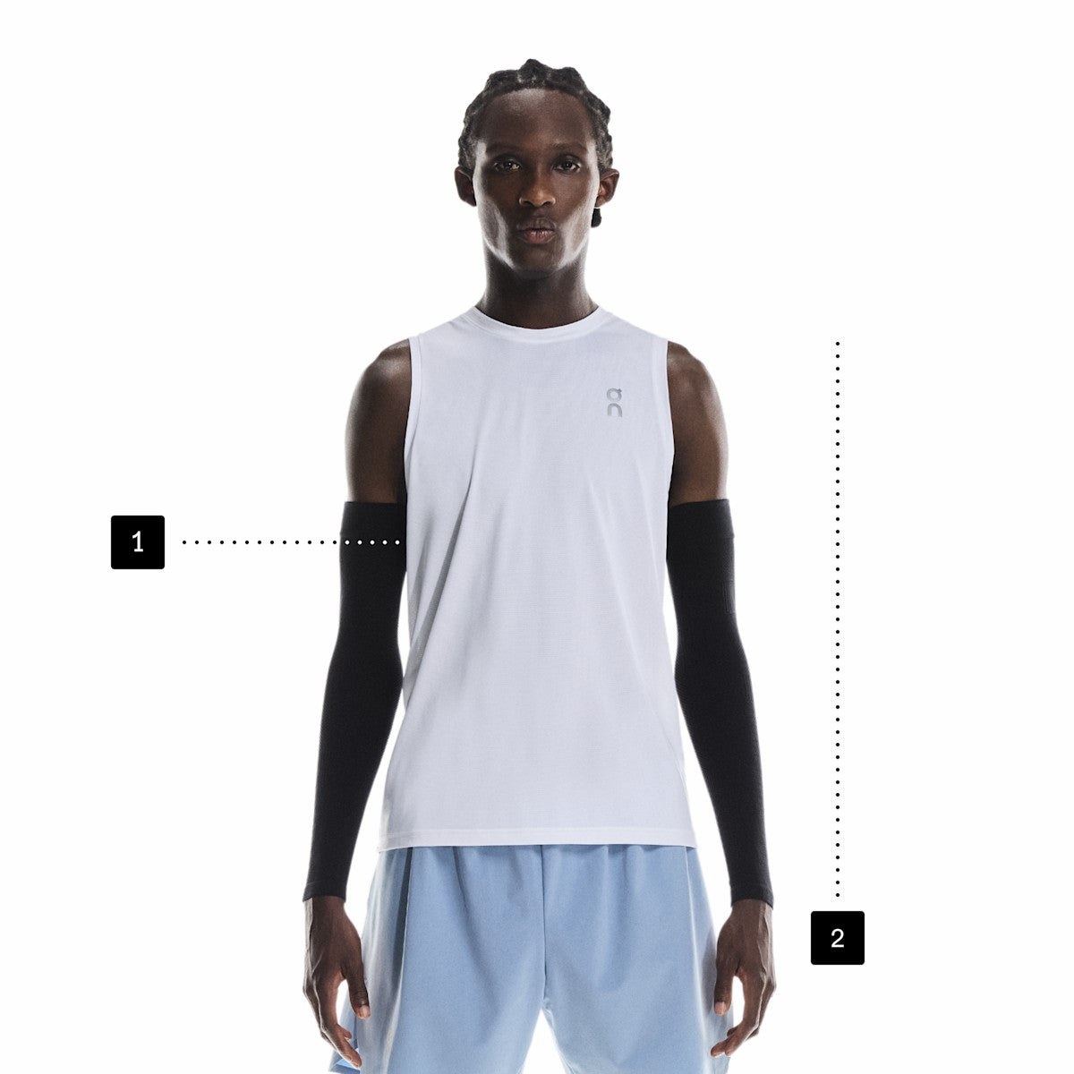 Performance Arm Sleeves - White/White | On United States