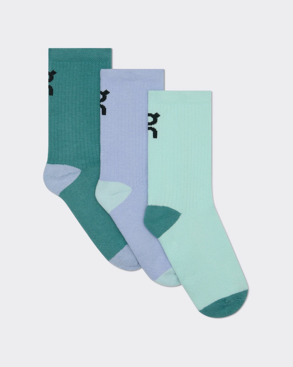 Logo Sock High 3P Kids for Kids - Celeste/Storm | On United States